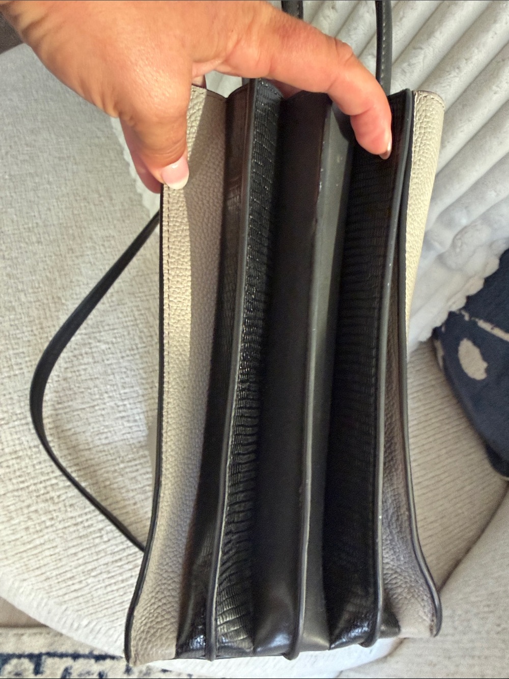 Michael Kors Grey and Black Mercer Pebbled Leather Convertible Tote - Picture 5 of 14